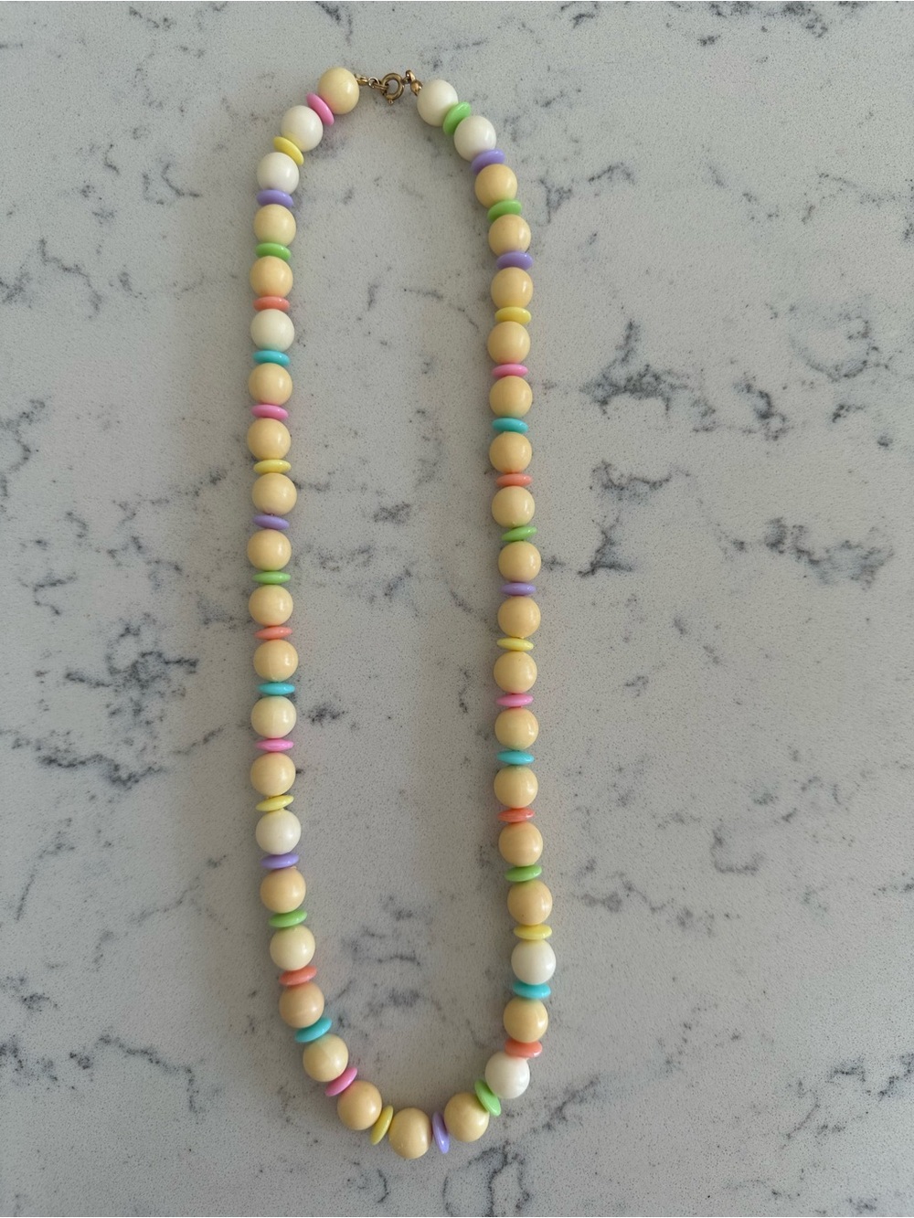 Vintage Pastel Multicolor Beaded Necklace